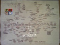 RBOL GENEALGICO CON ESCUDO HERLDICO  y lineal